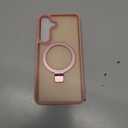 STERKER Designed for Samsung Galaxy S25 + Case Magnetic Ring Stand [Military Grade Drop Protection][Compatible with Magnetic] Translucent Slim S25 Plus, Pink