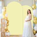 Spandex Arch Backdrop Cover Set of 2 Yellow Arch Covers Stretchy Backdrop 7.2FT 6FT Wedding Arched Covers Balloon Party Arches Stand Cover for Baby Shower Bridal Shower Birthday Outdoor Arches Decor