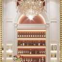 Oval Mirror for Wall, 20x48 Inch Gold Oval Bathroom Mirrors, Antigue Gold Vanity Metal Mirror, Beaded Frame Mirrors for Bathroom Bedroom Living Room Hallway