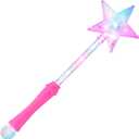 FlashingBlinkyLights Pink Super Star Princess LED Light Up Magic Wand for Kids