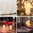 Flameless Flickering Battery Operated Candles D2.2''*H4 5" 6" 7" 8" 9" Set of 9 Ivory Real Wax Pillar LED Candles with 10-Key Remote and Cycling 24 Hours Timer (Ivory)
