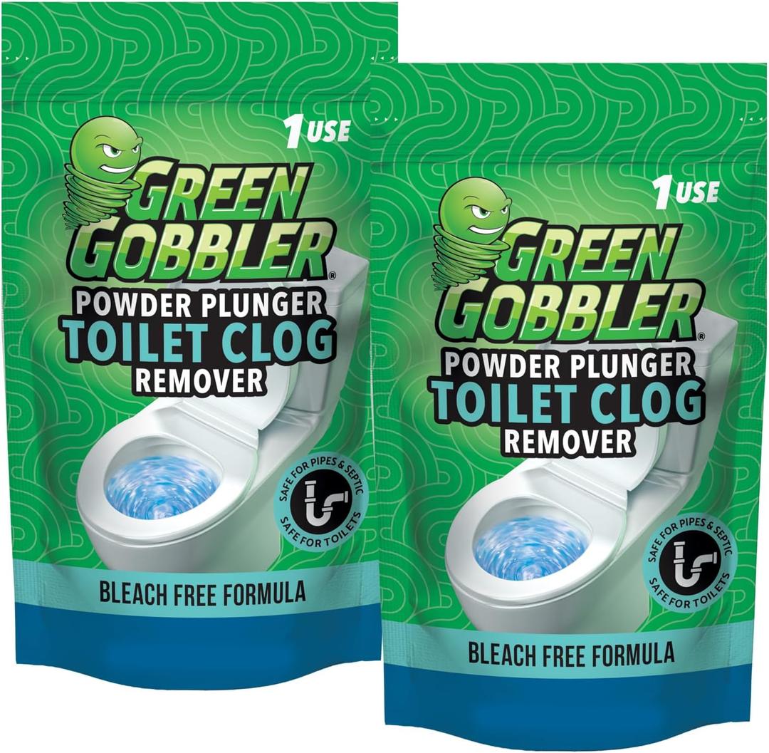Green Gobbler POWDER PLUNGER Toilet Bowl Clog Remover - 2 Pack Net WT 16.5 oz Green Gobbler POWDER PLUNGER Toilet Bowl Clog Remover - 2 Pack Net WT 16.5 oz