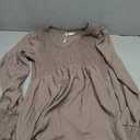 HEYTALALA Womens Long Sleeve Shirts V Neck Peplum Tops Dressy Casual Smocked Babydoll Blouses 2025 Fall Trendy Outfits L