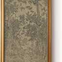 HUARCEY Gold Framed Canvas Wall Art, Antique Sketch Landscape Pictures Vintage Decor, Bedroom Kitchen Shelf Decor, Dark Moody Retro Country Farmhouse Canvas Paintings, 16x24inch