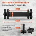 Dumbbell Handles Pair Universal Handle, Adjustable Dumbbell Bar Fit 1" Plates, Standard Weight Plates with 1" Diameter, Portable Balance Quick Adjustable Weight for Workouts Home Gym