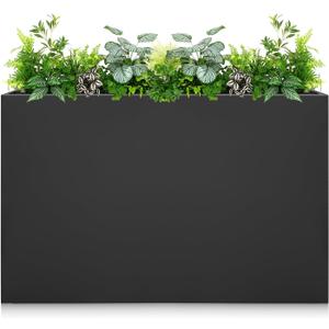 Zezgeuro Galvanized Steel Planter Box - No Installation Required Metal Rectangular Block Long Box Planter Modern Outdoor Planters All-Weather Use with Drainage Holes for Patio/Porch, 36×24×12IN