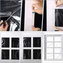 Nuanchu 6 Pieces Window Insulation Kit for Winter Total 47 x 756 Inch Plastic Window Coverings with Double Sided Interior Replacement Tapes, Winterizing Kit for Winter