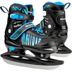 Adjustable Ice Skates for Kids Girls Boys, Kids Ice Hockey Skates for Beginners Ages 4-12, Toddler Ice Skating Shoes with Safety Ankle Support and Soft Padding for Outdoor & Ice Rink (Large - Youth(4-7 US))