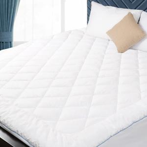 King Mattress Pad Cotton Mattress Pad Cover Quilted Mattress Cover 18-22" Deep Pocket Mattress Protector King Size Thin Down Alternative Filling Noiseless & Breathable