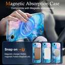 for iPhone 17e Case 2026, [Magnetic Invisible Stand] [Compatible with MagSafe] [Military Grade Drop Protection] Slim Translucent Matte Back Shockproof Protective Cover, Blue Gold