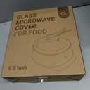 Glass Microwave Splatter Cover, Microwave Cover for Food with Standup Handle, Dishwasher Safe, Food Safe, Clear Microwave Plate Splatter Guard Lid with Vent Hole, House Essentials for Gift, 9.5inch