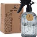 OFFIDIX Glass Spray Bottle, Garden Plants Indoor Plant Mister with Adjustable Nozzle, 0.4L/13.5oz Pressure Watering Can Handheld Spray Bottle for Outdoor Indoor Plants and Cleaning Work (Gray)