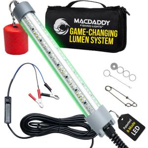 MacDaddy Smart Multi-Mode Submersible Green LED Underwater Fishing Light, 12"