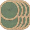 Noctiflorous Braided Round Placemats Set of 8, 15 Inch Woven Table Mats, Non-Slip Washable Wide Edge Place Mats for Kitchen Dining Table Decor (Green, 8)
