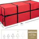 ZOBER Wide Christmas Tree Storage Bag - Maximum Accessibility - Fits 7.5 Ft Trees - 600D Oxford Fabric Christmas Tree Bag For Storage Box For Xmas - Strong, Durable Straps & Handles - Card Slot - Red