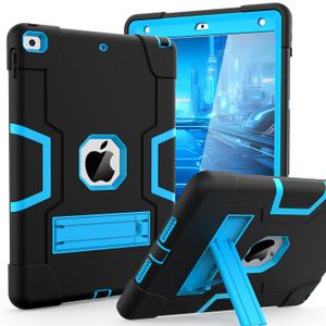 Cantis Case for ipad 9th Generation/ 8th Generation/ 7th Generation, Slim Heavy Duty Shockproof Rugged Protective Case with Built-in Stand for iPad 10.2 inch 2021/2020/2019, Black+Blue