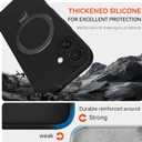 Compatible with iPhone 17 Case Stand, Slim Comfortable Liquid Silicone Phone Cases Fit for iPhone 17 Compatible with MagSafe Magnetic Ring Kickstand Stand Case Full Camera Protection, Black