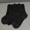 Facool Diabetic Socks for Men Women, Merino Wool Non-Binding Top Crew Socks with Cushion Sole, Seamless Toe 3 Pairs (Large, Dark Grey X 3)