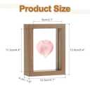 uxcell Wooden Pressed Flower Frame Handmade, 8x8 Inch Square Floating Picture Frame Double Glass Frame for Pressed Flowers Artwork Photo Frame Tabletop Display, Brown