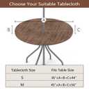 Brown Wooden Texture Round Outdoor Tablecloths with Umbrella Hole Circle Fitted Table Cloth with Elastic Zippered Tablecloth 45"-56" Waterproof Umbrella Table Cloth Round Elastic Table Cover for Patio