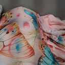 A Nice Night 6pcs Bed in A Bag Pink and Blue Dreamy 3D Various Butterfly Printed, Colorful Butterflies Flying in Flower Design Bedding Full Comforter Set, for Girls Kids Teens