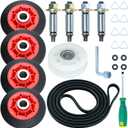 [Upgraded] 4392067 Dryer Repair Kit with WPW10314173 Drum Roller 279640 Dryer Idler Pulley 661570v Dryer Belt WPW10359272 WPW10359271 Dryer Drum Roller Axle Tools for Whirlpool Maytag Dryers