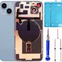 14 Plus Back Glass Replacement Kit with Plate & Flex Cable and All Parts, Blue, 6.7 Inch for iPhone 14 Plus Back Cover Glass, with Repair Tools (Blue)