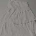 ZESICA Women's 2025 Summer Sleeveless Mini Dress Boho One Shoulder Ruffle Tiered Layered Chiffon Flowy A Line Dresses (Medium, White)