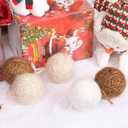 SY Super Bang 15PCS Rustic Christmas Ball Ornaments, 60MM/2.3Inch Shatterproof Ornaments Set for Christmas Tree Hanging Decorations, for Home Farmhouse Bowls Vase Fillers Holiday Party Xmas Decor. (White/Brown/Coffee/Khaki)