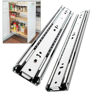 Heavy Duty Locking Drawer Slides Full Extension Runners with Lock 12 14 16 18 20 22 24 26 28 30 32 34 36 38 40 Inch Side Mount Ball Bearing Rails Track Glides 150 Lbs (Without Lock, 28 inch)