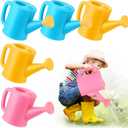 Meooeck 6 Pieces Plastic Watering Can for Kids Small Beach Toy Watering Can Toys for Childs Toddler Boys Girls Water Play Outdoor Gardening Play Time Practical Use, Yellow, Pink, Blue