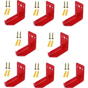 Fire Extinguisher Mount Wall Hook Bracket for Holding up to 20 lbs Extinguishers, Suited for Large and Small Dry Chemical and Water Extinguishers | 8pc