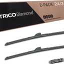 TRICO Diamond 24" + 24" Super Premium Automotive Replacement Windshield Wiper Blades (Set of 2), Passenger and Driver Side All-Weather Beam Wiper Blades for Select Vehicle Models (Item #25-2424)