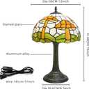 Big Mushroom Lamp Decor Tiffany Lamp Stained Glass Retro Decorative Bedroom Bedside Living Room Offices Kitchen Village Style Table Lamps Cool Christmas Lamp Gifts Fun Faux Tall Desk Lamp Night Light