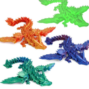 KERIDAZPLY 3D Printed Crystal Dragon 12In 4PCS, Big 3D Printed Dragon Flexible Articulated, Desk Toys for Autism Birthday Gifts for Teen Adult Novelty Christmas Toys 2025