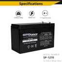 SEFEPODER 12V 7Ah Rechargeable Sealed Lead Acid Battery (F1 Terminals)
