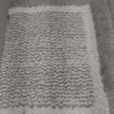 Color&Geometry 16"x24" Small Bath Mats for Bathroom Simple and Stylish, Gray Bathroom Rugs, Non Slip, Absorbent, Soft, Washable, Microfiber Bathmat Shower Mat Outside Shower (Grey White)