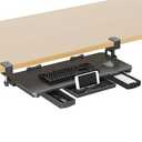 XINLEI Keyboard Tray Under Desk with Storage Drawer Large C-Clamp 26.7”(31” Including Clamps) x 11.8” Slide-Out Platform Computer Drawer Pull Out Keyboard & Mouse Tray DSF7CT