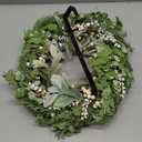 FENYUAN Wreaths for Front Door, 20" Artificial Eucalyptus Wreath, White Berry Greenery Wreath for Front Door Window Porch Wedding Farmhouse Garden Party Wedding Decor Spring Summer - Indoor/Outdoor