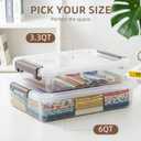 Citylife 3 PCS Plastic Storage Bins with Latching Lids Portable Project Case Clear File Box Stackable Storage Containers for Organizing A4 Paper, Photo, Document, Scrapbook