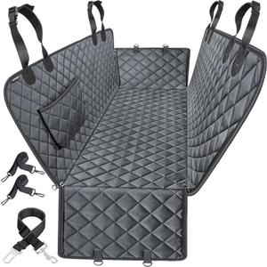 URPOWER Dog Car Seat Cover for Pets 100% Waterproof Hammock 600D Heavy Duty Scratch Proof Nonslip Durable Soft Back Seat Covers for Cars Trucks and SUVs (X-Large (60" W x 64" L), All Black)