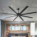 84-inch industrial ceiling fan, 6-speed garage ceiling fan with remote control, 8 aluminum blades, large ceiling fan with a quiet reversible DC motor suitable for garages, gyms, and offices.