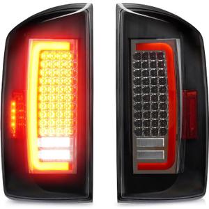 Tresound LED Tail Lights for Dodge Ram 1500 2007-2008, Ram 2500 3500 2007-2009, Rear Taillights Assembly, Chrome Housing Smoke Lens