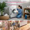 27270.79inch Washer Drain Pan Silicone Mat, Waterproof Anti-Vibration Non-Slip Washer Drip Tray, With Raised Edge Washing Machine Silicone Mat, Floor Leak Protector for Laundry RoomBlack