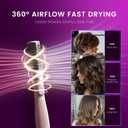 Blow Dryer Brush, 3-in-1 Rotating Hair Dryer Brush with 3 Heads for Drying Styling Volumizing Curling Sleeking in One Step for Long Hair, 3 Temperatures, Negative Ionen, Ceramic Coating, Pink