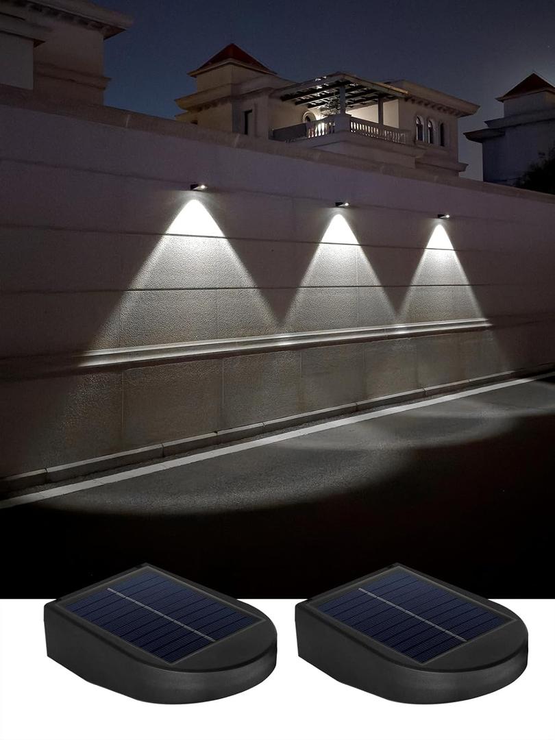 Solar Address Lights Dusk to Dawn Sconce Solar Light Outdoor Waterproof Downlight for Mailbox, House Numbers, Sign, Post, Wall, Fence (White, 2 Pack)