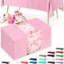 Pureegg Plastic Table Cloth Disposable 20 Pack, 54 x 108 Inch Table Cloths, Easter Party, Valentines, Mothers Day Decorations, Tablecloths, Rectangle, Pastel Plastic Cover, Leakproof & Sturdy, Pink