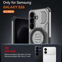 for Samsung S26 Case with 360 Spin Magnetic Stand, [Compatible with MagSafe][Military-Grade Protection], Heavy Duty Magnetic Phone Case ONLY for Galaxy S26 (Gray)