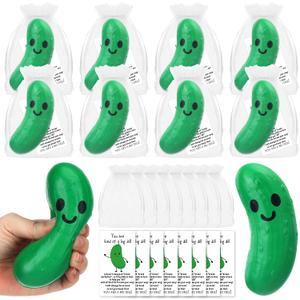 Libima 50 Pcs Inspirational Pickle Stress Balls Bulk Appreciation Gifts Positive Stress Balls for Adults Coworker Emotional Gifts Card, Office Party Supplies Goodie Bag Stuffer (Pickle)