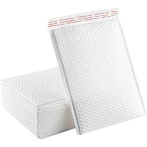 DOITOOL 50pcs White Pearlized Bubble Mailers 14x16in Self Seal Shockproof Padded Envelopes Waterproof Shipping Bags for Clothing Packaging, 16X14CM